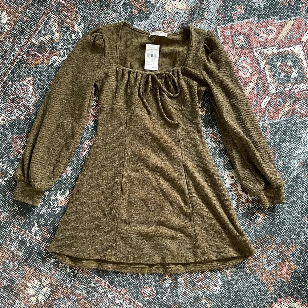 Green knit dress